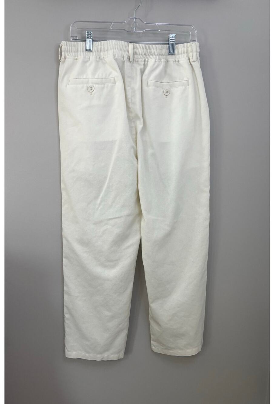 GUC COOFANDY 70% Viscose/30% linen elastic waist w/drawstring, cream, size XL